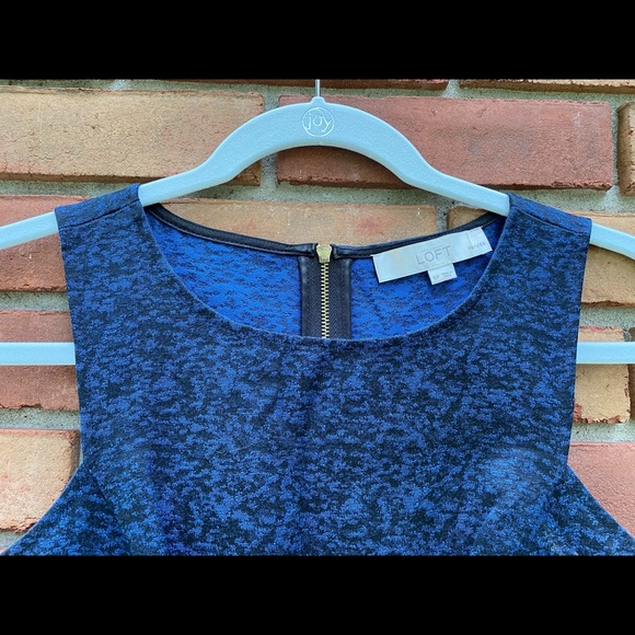 6P Loft Dark Shimmer Blue Cocktail Dress - Picture 5 of 6